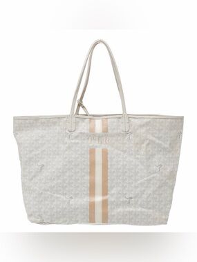 Goyard White personalized beige and white center stripe with "TLR" initials